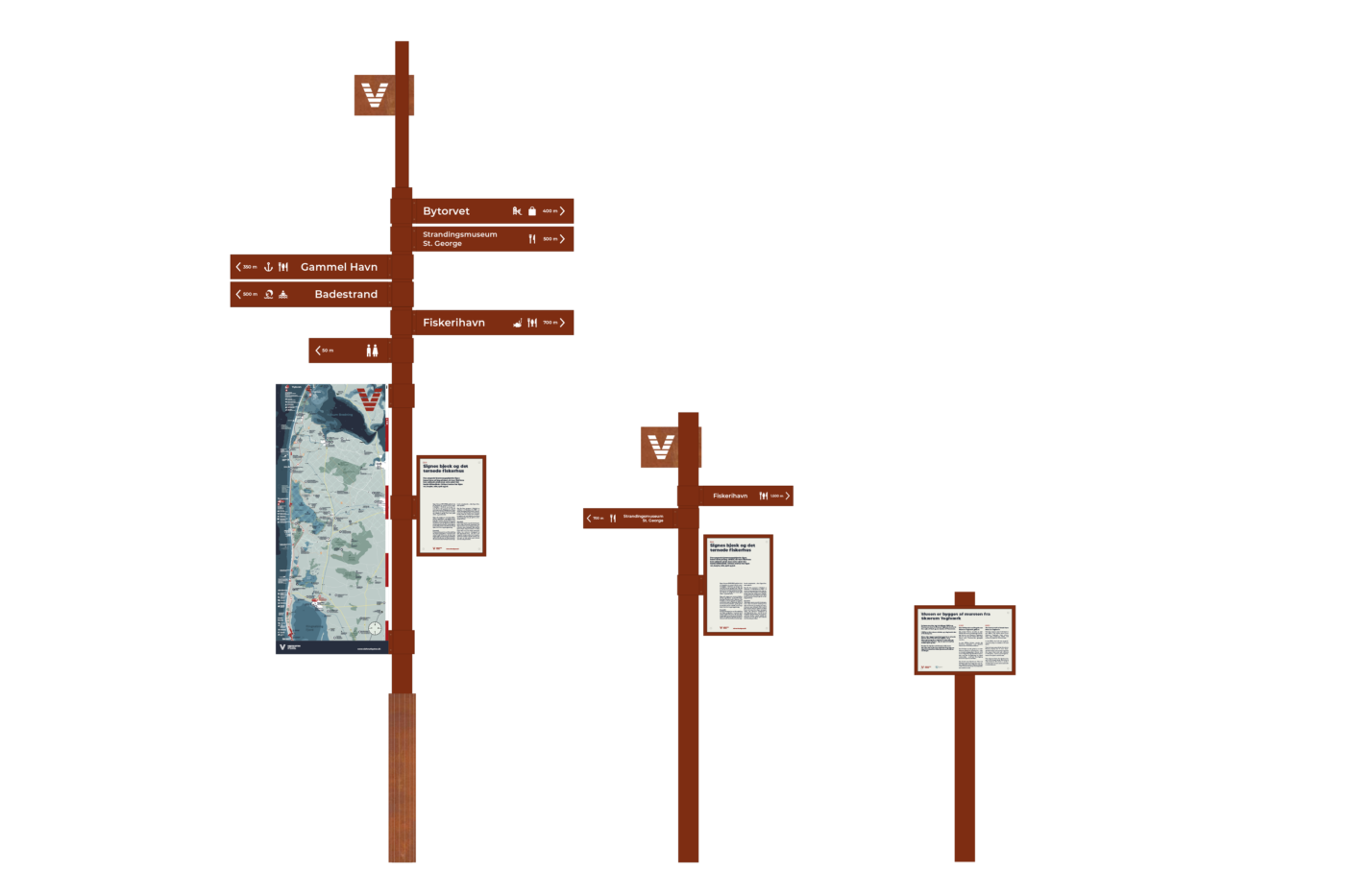 Vestkysten skiltefamilie, skiltesystem